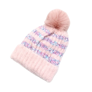 High Quality Soft Warm Bobble <b>Beanies</b> for Outdoor Activities OEM Wholesale Breathable Streetwear Style Winter Bobble <b>Beanies</b> - Product Image 3