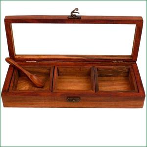 <b>Wooden</b> <b>Heart</b>-Shaped Eco-Friendly Polished Spice Box-Soft Interior <b>for</b> Delicate Items - Product Image 5