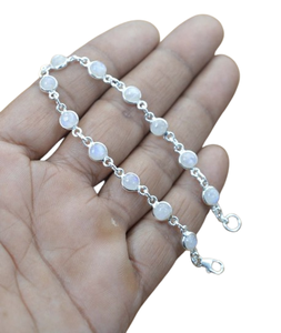 Bracelet en argent de style bohème fait à la main bijoux en argent sterling 925 pierre de lune pierre précieuse tendance Bracelet bijoux pour femmes cadeau pour - Product Image 1