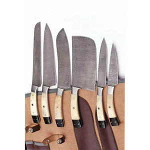 Ensemble de couteaux de chef en acier damas professionnel de haute qualité de 7 pouces ensemble de couteaux de cuisine de qualité supérieure de 13 pouces 6 pièces couverts en métal de cuisine - Product Image 5