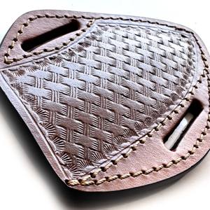 Hecho a mano al por mayor de calidad superior patrón panqueque estilo Funda de cuero para 4 ''plegable y 4 ''cuchillos de hoja fija - Product Image 4