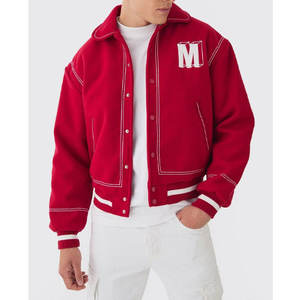 Chaqueta Universitaria de Lana con Logotipo Personalizado 2026, Chaqueta Bomber de Béisbol, Chaqueta de Invierno con Cuerpo y Mangas de Lana - Product Image 1