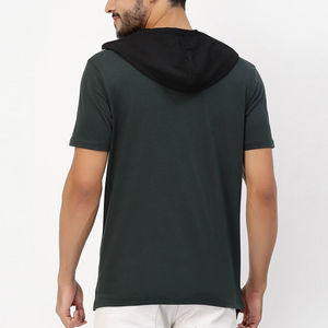 เสื้อยืดมีฮู้ดของผู้ชายมีซิปเสื้อแบบสวมหัวระบายอากาศได้สำหรับเข้ายิมผ้าฝ้ายน้ำหนักเบาขายส่งโลโก้ที่กำหนดเอง - Product Image 5