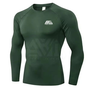 เสื้อรัดกล้ามเนื้อ MMA แขนยาว สีพื้น ระบายอากาศได้ดี ผลิตจากผ้าสแปนเด็กซ์/โพลีเอสเตอร์ คุณภาพสูง สำหรับผู้ชาย  ขั้นต่ำในการสั่งซื้อน้อย - Product Image 1