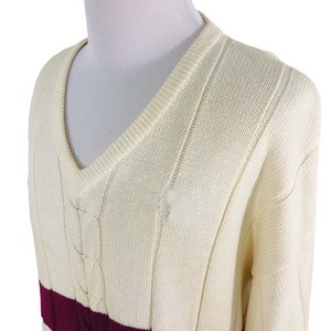 Pull col en v câble tricoté Cricket 100% laine coton respirant Top qualité pas cher prix à manches longues Sports d'hiver chandails pour hommes - Product Image 5