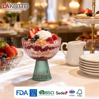 Verre à dessert sur pied LAKOTTO de qualité restaurant, 250 ml, conçu pour les fêtes et événements, verrerie en gros, fournisseur de logos personnalisés