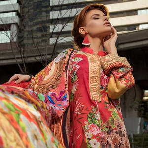 ชุดเย็บปักถักร้อยลายดอกคาร์ไมน์แบบเยอรมัน 3 ชิ้น แบบยังไม่ได้เย็บติดกัน - Product Image 2