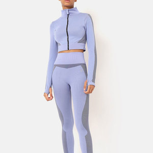 Women's <b>Summer</b> Training Base Layer <b>Top</b> Contour Fit Zip-Up Ribbed Knit Streetwear with Zip-Up Feature T-Shirts - Product Image 5