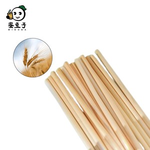 Pajitas desechables de trigo natural color caqui oscuro de alta calidad - Product Image 1