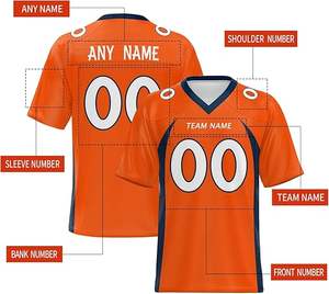 ชุดเสื้อฟุตบอลอเมริกันเยาวชน สวมใส่สบาย ระบายอากาศได้ดี สำหรับฝึกซ้อมและแข่งขัน แบบเรียบๆ ไม่มีลวดลาย ใช้เทคนิคการพิมพ์แบบระเหิด ชุดเสื้อสไตล์ท็อปส์ - Product Image 4