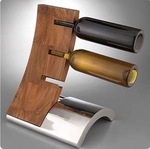 Porte-bouteilles compact en bois avec un design peu encombrant, idéal pour les petites cuisines et les appartements - Product Image 4