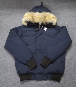 Manteau d'hiver matelassé en duvet pour homme de luxe vintage tricoté imperméable écologique grande taille à capuche - Product Image 2