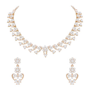 Alex Jewellery-Conjunto de collar de gargantilla de diamantes austriacos florales delicados - Product Image 3