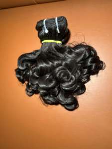 100% extensión de paquete de cabello humano Remy indio crudo natural rizado hinchable de fabricante de proveedor indio: modelo no permanente - Product Image 3