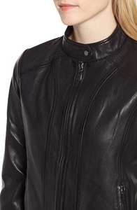 Chaqueta de Cuero de Piel de Oveja Acolchada y Elegante para Mujer con Tejido Impermeable y Ecológico, Color Personalizado - Product Image 5