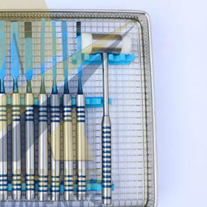 SUAVE SURGICAL INSTRUMENTS-Juego de cinceles con logotipo personalizado para dividir huesos con mazo de hidromiel, juego de implantes dentales con revestimiento azul - Product Image 4