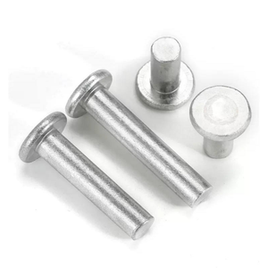 Rivet solide à tête plate fine en aluminium 40 mm, personnalisable en qualité et diamètre de tête - Product Image 1