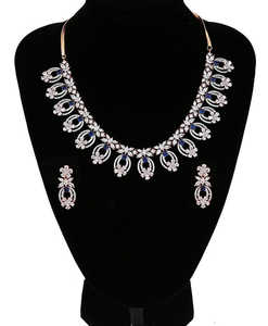 Conjunto de Joyería de Collar de Boda con Diseño Hermoso, Gargantilla del Sur de la India, Latón Vanguardista, Producto al por Mayor para Mujer - Product Image 5