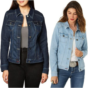 Chaquetas de mezclilla con estampado personalizado de alta calidad y precio al por mayor para mujer, tejido de punto de longitud corta para la temporada de invierno 2024-25 - Product Image 1