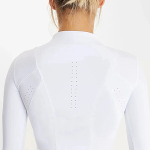 Custom Women's Horse Riding Half Zipper <b>Long</b> <b>Sleeve</b> Shirt Quick Dry Equestrian Clothes Breathable Spandex <b>Base</b> <b>Layer</b> Wholesale - Product Image 2