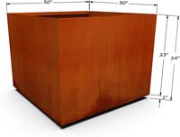 Jardinière en métal en acier Corten, tailles rectangulaires, jardinières modernes en acier