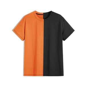 เสื้อยืดลำลองผู้ชายผ้าฝ้ายถักคุณภาพสูงผลิตจากโรงงาน 100% สีบล็อก แขนสั้น กันยับ แห้งเร็ว เป็นมิตรกับสิ่งแวดล้อม - Product Image 5