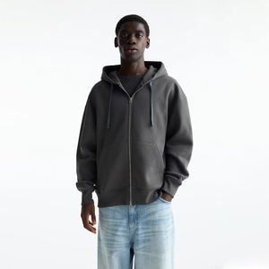 OEM Custom Heavyweight Zip <b>Hoodies</b> for Men <b>Oversized</b> Streetwear Full Zip Sweatshirt with Digital Printing Wholesale Manufacturer - Product Image 1