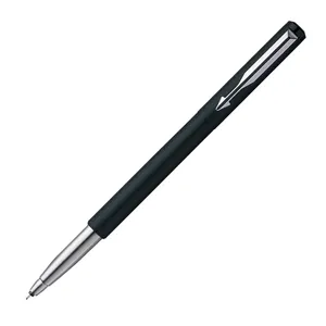 Bolígrafo de rodillo cromado de Vector negro mate de alta calidad, llavero gratis, diseño elegante para escritura suave, regalo de oficina - Product Image 1