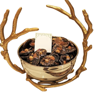 Antique Design Chocolate Serving Bowls <b>Prime</b> Quality Gold Metal Bowl With Leaf Accents Stand Candies Nuts Serving Bowl <b>For</b> <b>Sale</b> - Product Image 6