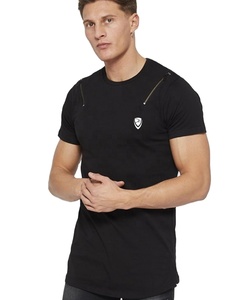 T-shirt à manches courtes et col rond personnalisé 100% coton uni haute qualité 230gsm t-shirt noir pour hommes - Product Image 1