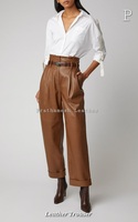 Pantalons en cuir véritable de qualité supérieure, écologiques, élégants, respirants, décontractés, pour le bureau, formels, streetwear, tendances d'hiver, OEM