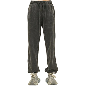 Pantalones de Jogger rectos de lavado ácido para mujer OEM Servicio personalizado OEM de lana de algodón de peso pesado de invierno frente plano - Product Image 3
