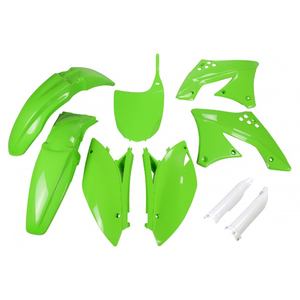 Kit de Carenado Completo de Plástico XFUN Verde 026 para Motocicleta Kawasaki KXF 250 Modelos 2009-2012 Hecho en Italia - Product Image 1