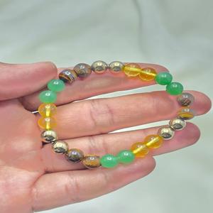 Wholesale AAA-Grade Engraved citrin pyrite green aventurian <b>Bracelet</b> Natural Gemstone Crafts <b>Healing</b> Pattern Starch - Product Image 1