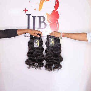 Paquete de extensión de cabello humano de templo indio crudo de fábrica, cabello crudo al por mayor, proveedores de cabello humano virgen natural sin procesar - Product Image 1