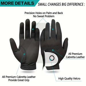 Gants de golf en cuir souple pour un swing fluide, parfaits pour les longues drives, le jeu court et le jeu sur parcours par AMAZING INDUSTRIES - Product Image 5