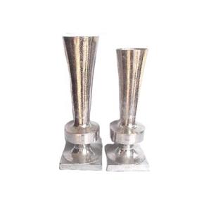 Florero de metal decorativo de estilo moderno con acabado brillante para decoraciones de boda en comedor o jarrón de mesa de esquina de dormitorio - Product Image 3