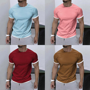 T-shirts en blanc uni Musculation T-Shirt Hommes Workout Shirt Muscle Tee Hommes Fitness Fashion Tops en gros manches courtes t-shirts - Product Image 4