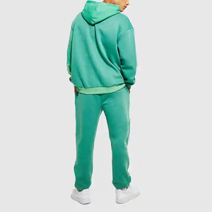 OEM 2026 personnalisé vierge bleu pull survêtements hommes nylon mode vêtements de rue ensemble broderie sweat-shirt survêtement ensemble de sport - Product Image 5