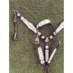 Venta caliente Western Horse Bridle Colorful Leather Headstall Breastplate con diseño negro Montar disponible Precio al por mayor - Product Image 5