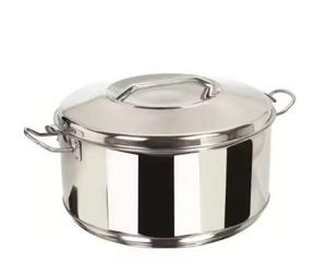 Casserole de cuisine de luxe faite à la main en métal de style moderne avec support en bois doré - Product Image 5