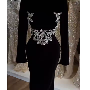 Robe de soirée pour femme d'inspiration vintage, sans manches, modeste, longueur au sol, silhouette droite, respirante, écologique, intégrée - Product Image 6