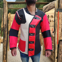 Veste de tir en cuir et toile personnalisable (couleur et taille) pour intérieur/extérieur avec motifs de cibles silhouettes BULLSEYE autoportantes