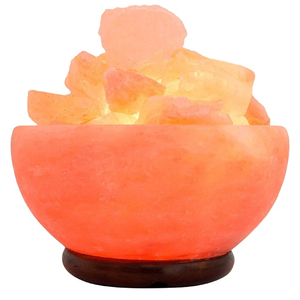 ชามไฟทรงชามเกลือหิมาลัยธรรมชาติโคมไฟเกลือทำด้วยมือโคมไฟเกลือทำจากไม้ - Product Image 3