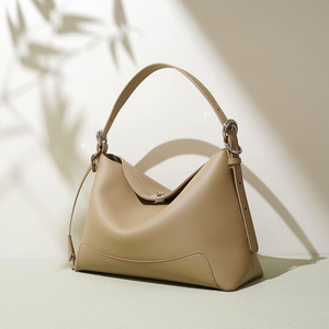 Women's Vintage Tote Crossbody Bag Genuine Cowhide Leather Lock Buckle Single Shoulder Dual Handles-Fashionable <b>Handbag</b> Ladies - Product Image 2