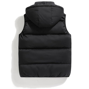 Chaleco acolchado de invierno para hombre al por mayor sin mangas cálido cremallera Chaqueta ligera chaleco capucha extraíble trabajo chaleco acolchado ligero - Product Image 4