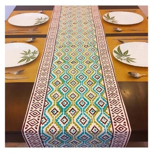 Unique Little Red Buds Printed Design Colorful <b>Table</b> <b>Runner</b> Events Fancy Home Decoration 100% Organic Cotton GOTS Certificate - Product Image 5