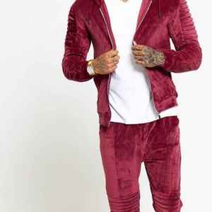 Mode OEM, vêtements de sport pour hommes, survêtement en velours 100% polyester, prix abordable, très confortable, facile à porter, survêtement en velours pour hommes - Product Image 3