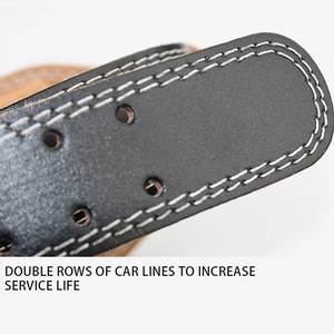 Ceinture à levier en cuir avec logo personnalisé pour l'entraînement de sport Ceinture d'haltérophilie Ceinture d'haltérophilie pour l'entraînement de gymnastique - Product Image 4