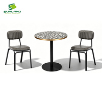 Chaise rembourrée de style vintage pour intérieur, structure en acier avec couleurs personnalisées, mobilier robuste pour hôtel, restaurant, bistrot